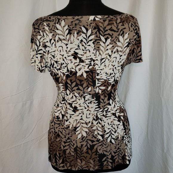 Perceptions 14 leaf pattern tie waist boat neck - Picture 2 of 8